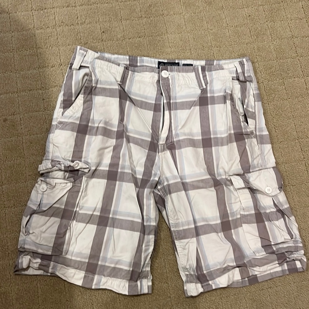 American rag beige and tan cargo shorts